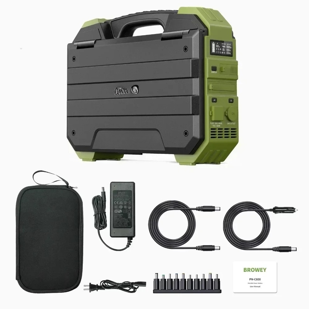 Outdoor Power Bank With Ac Outlet - Portable Power Station 1000W LiFePO4 Battery