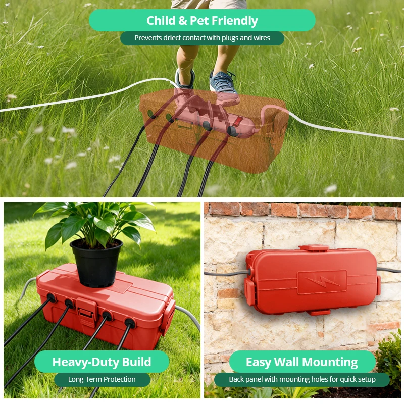Outdoor Use Power Strip - Waterproof Cable Boxes for Outdoor Use