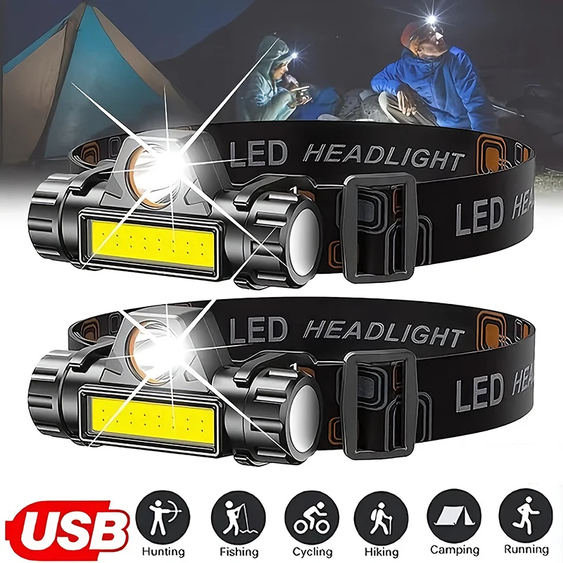 Outdoor Power Usb - Rechargeable COB LED USB Headlamp Strong