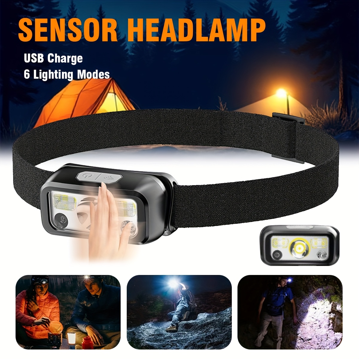 Outdoor Power Usb - Powerful COB LED Sensor Headlamp USB