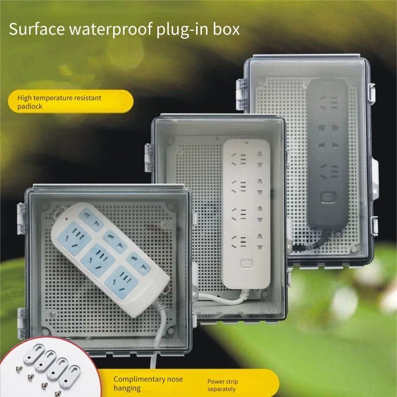 Outdoor Use Power Strip - Transparent Waterproof Padlockable Power Strip Electric