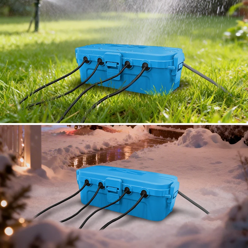 Outdoor Use Power Strip - IP54 Medium Waterproof Cable Box for