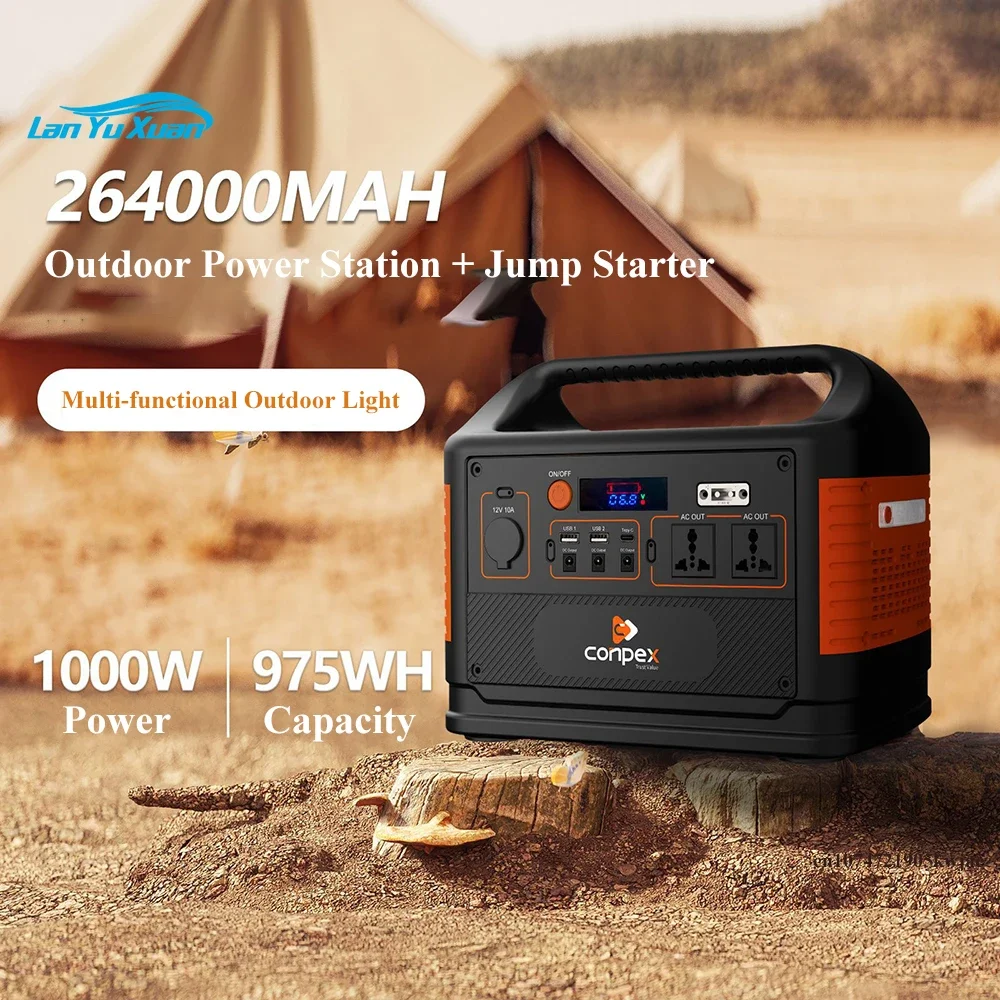 Outdoor Power Bank With Ac Outlet - 220V Portable Power Station 1000W Solar