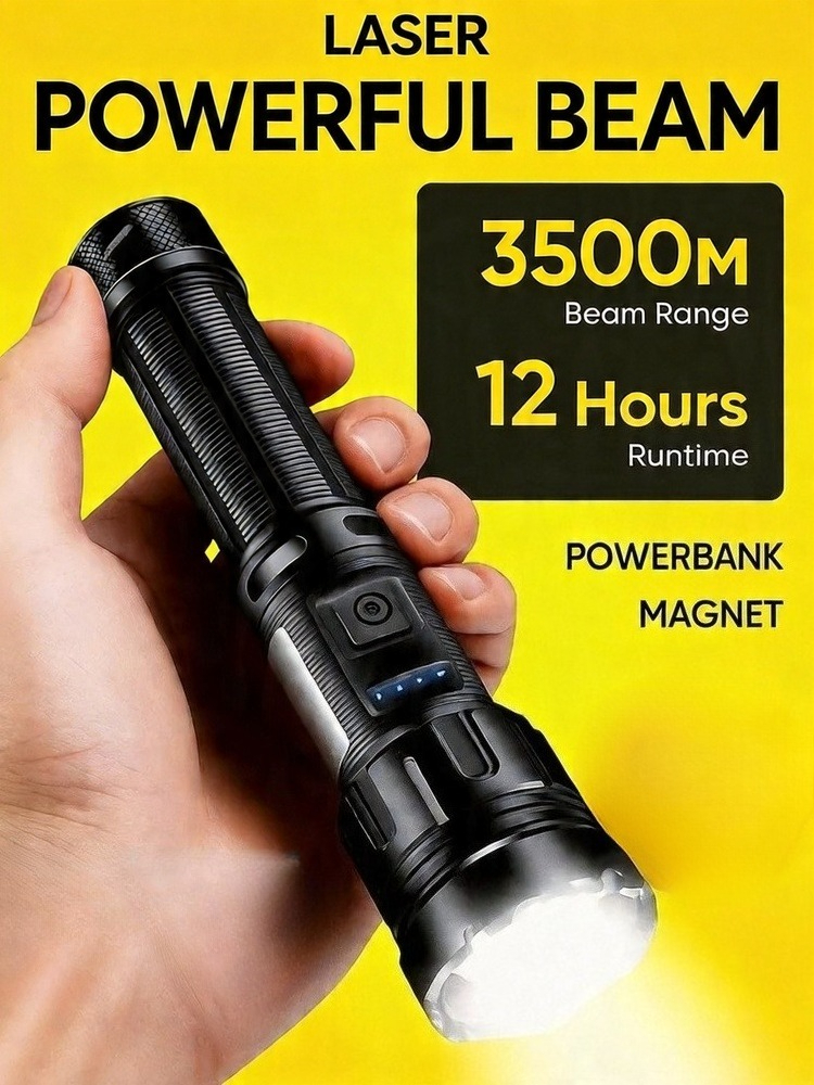 Outdoor Power Usb - Laser Handheld Flashlight Rechargeable 18650 Li-po