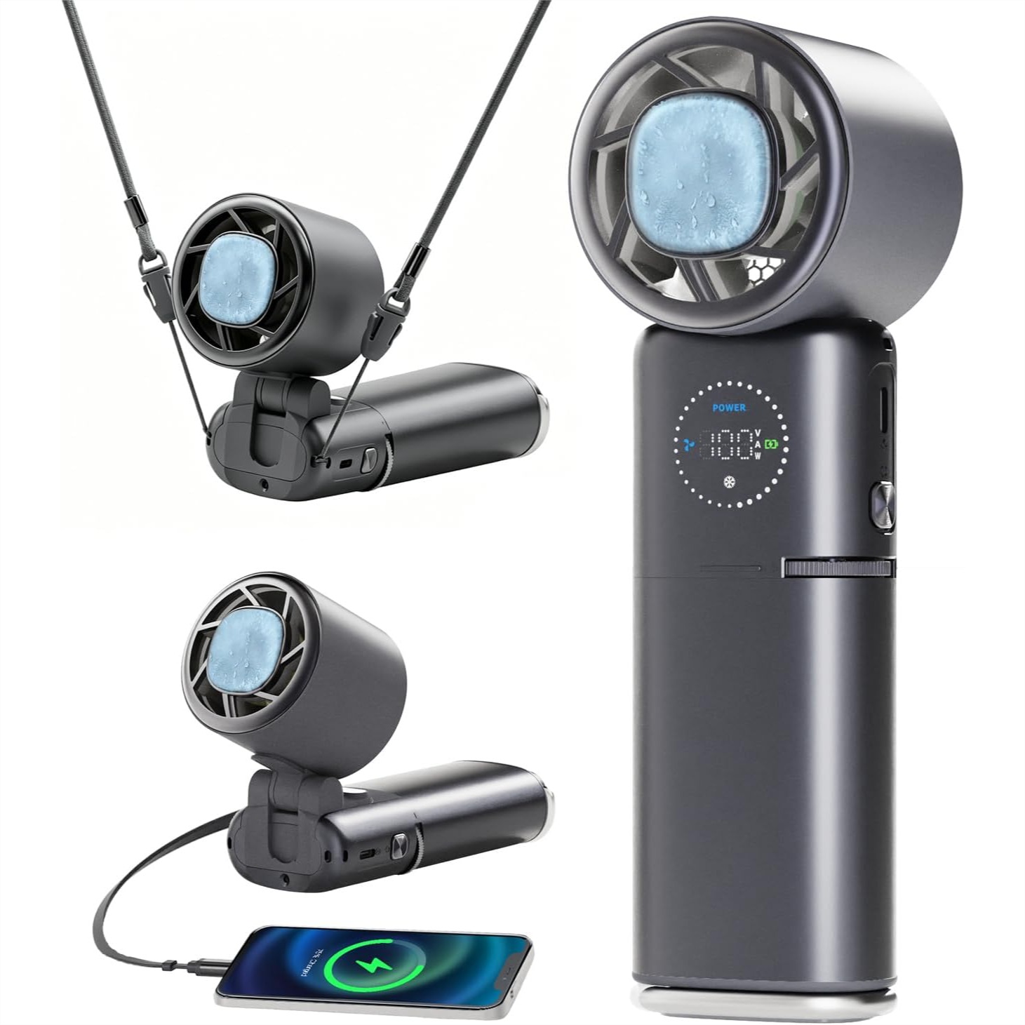 Outdoor Power Wheels - 9000mAh Portable Handheld Fan Rechargeable Travel