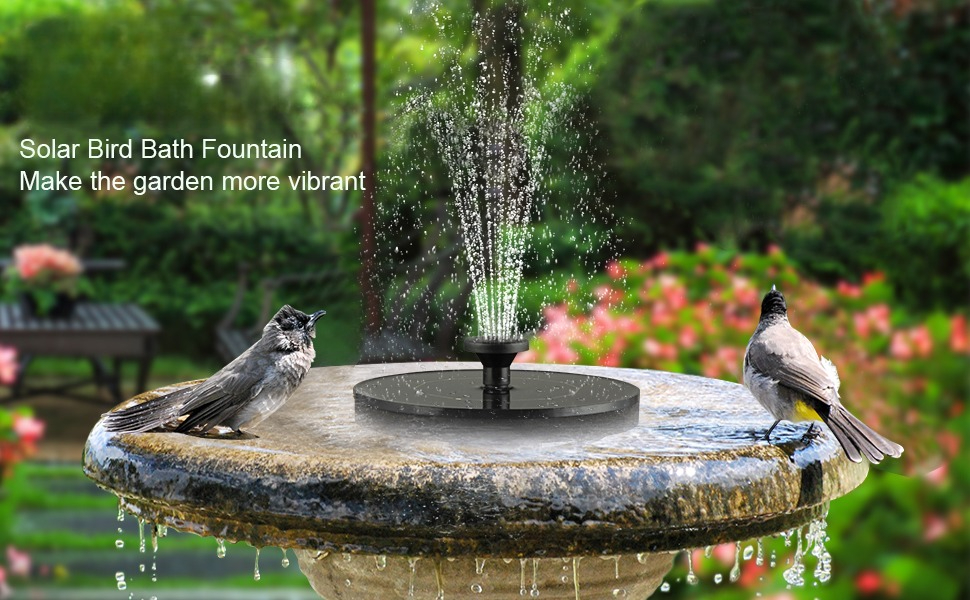 Outdoor Power Source - 1W 6 Nozzle Solar Bird Bath