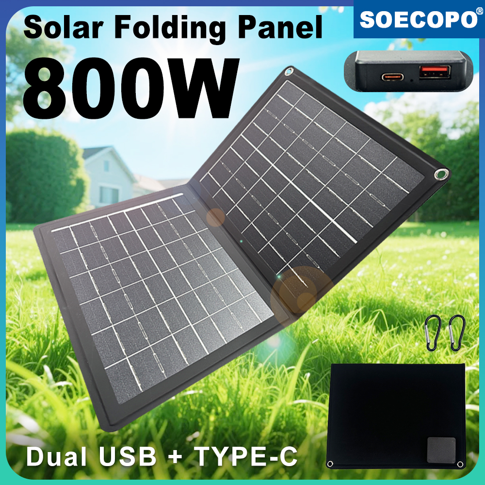 Outdoor Usb Power Bank - SOECOPO 800W Portable Solar Panel Foldable