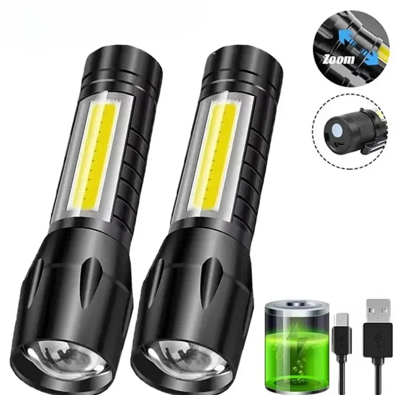 Outdoor Power Usb - Portable COB+LED Camping Light Flashlight USB
