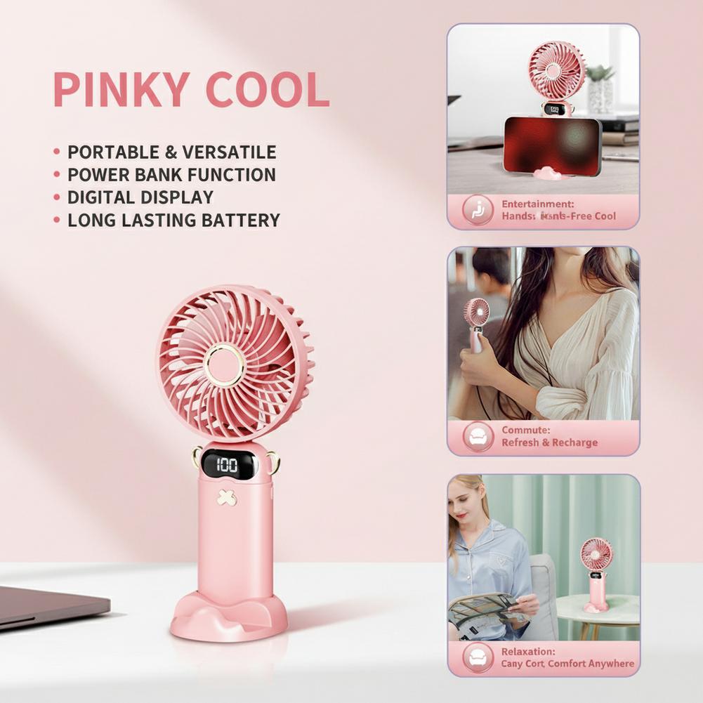 Outdoor Usb Power Bank - Portable Mini Fan With 6 Speeds