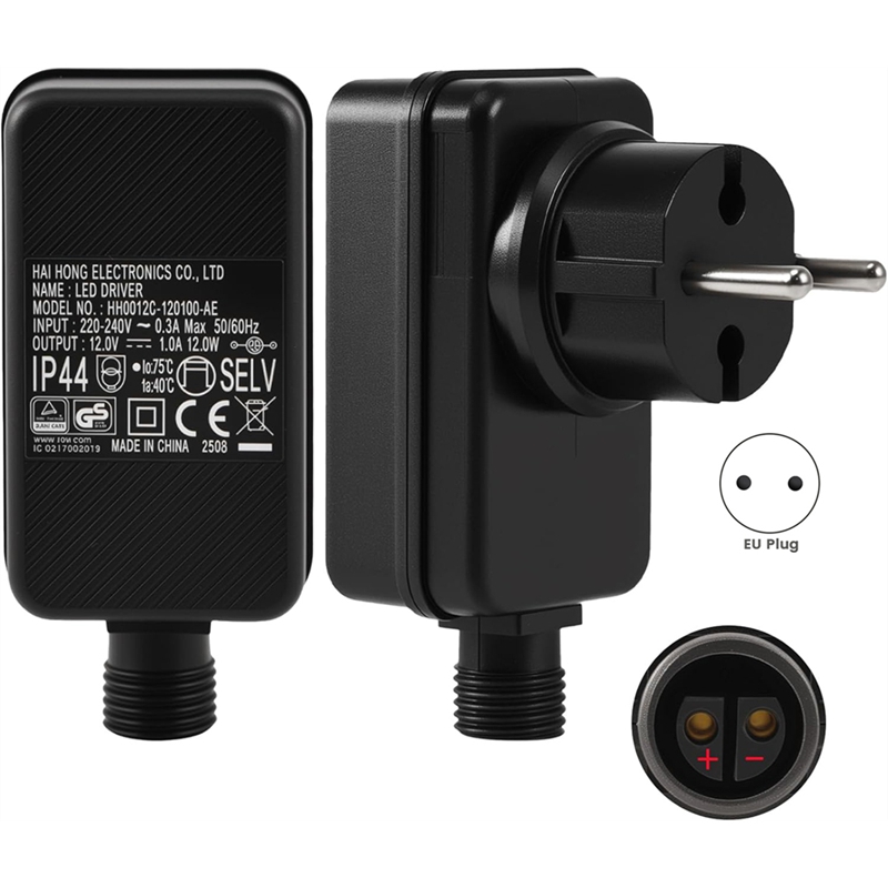 12V/1A LED Power Supply, Plug  - Outdoor Use Power Strip のレビューと価格