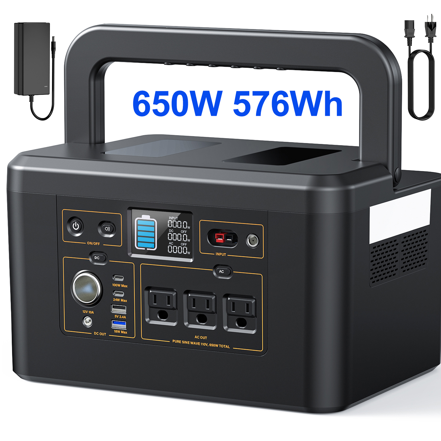 650W Portable Power Station,57 - Outdoor Power Bank With Ac Outlet のレビューと価格