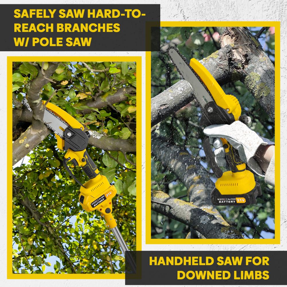 2 in 1 Cordless Pole Saw & Min - Electric Chainsaw Battery のレビューと価格