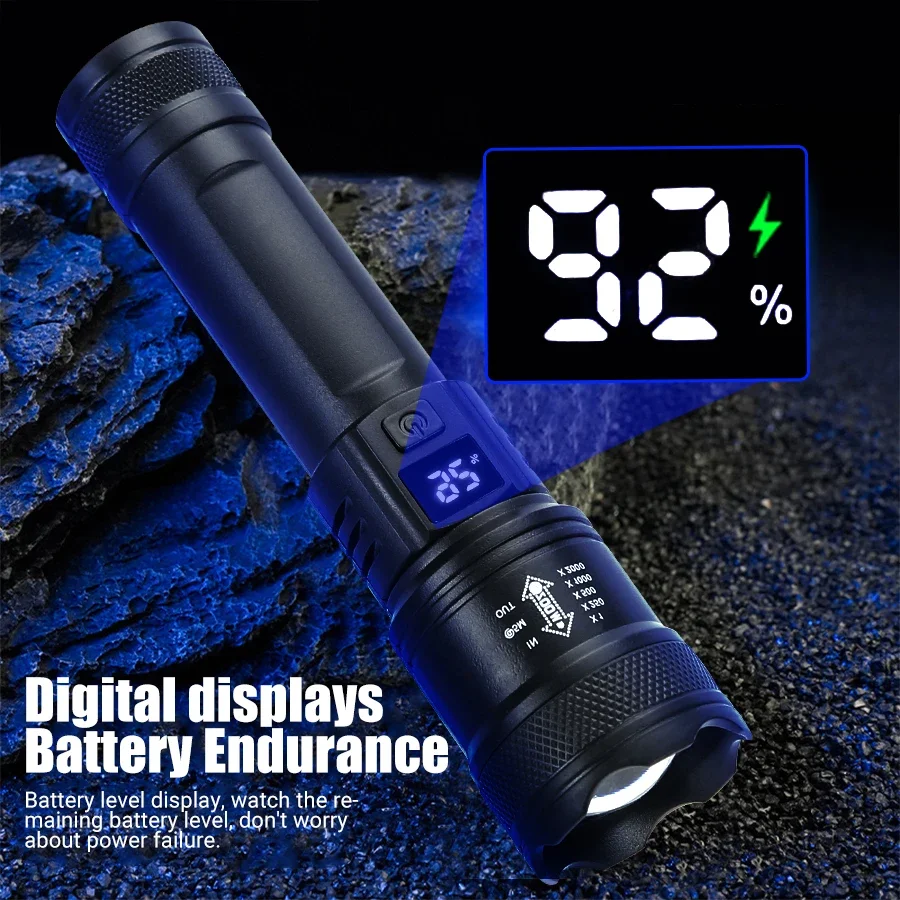 9900LM Powerful LED Flashlight - Outdoor Usb Power Bank のレビューと価格