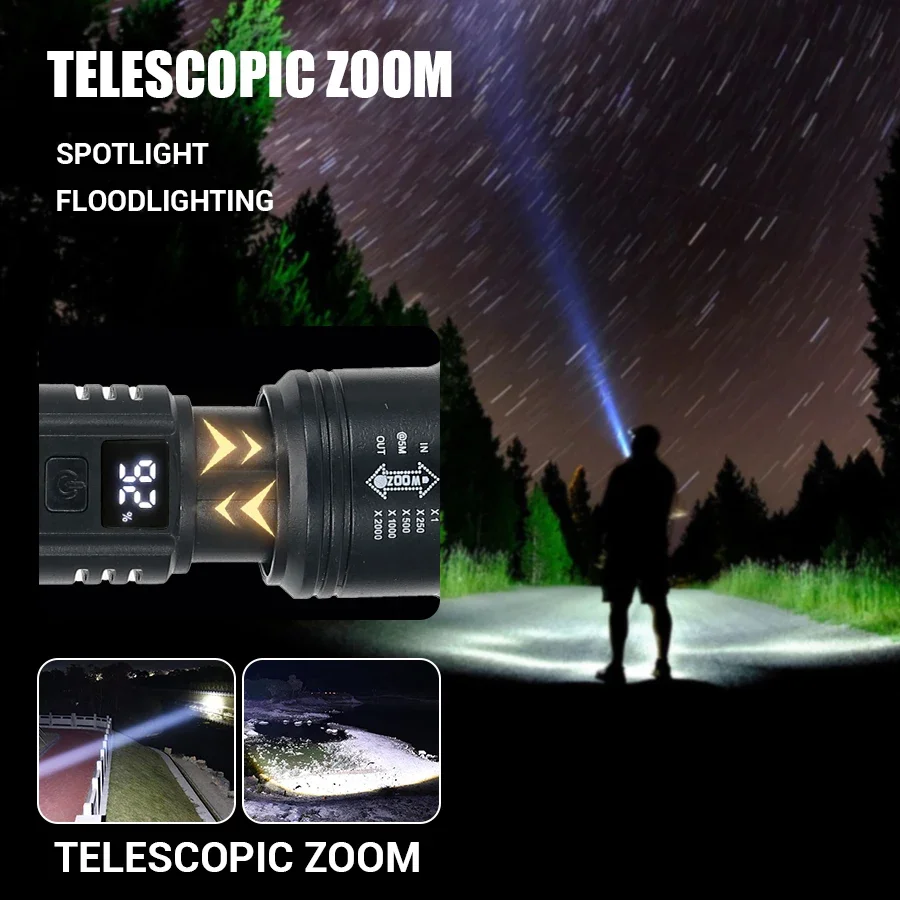 9900LM Powerful LED Flashlight - Outdoor Usb Power Bank のレビューと価格