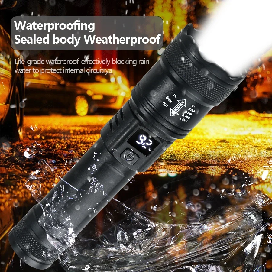 9900LM Powerful LED Flashlight - Outdoor Usb Power Bank のレビューと価格