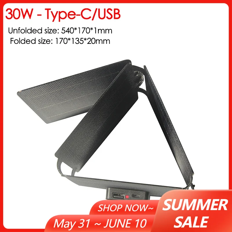 30W 60W Foldable Solar Panel B - Outdoor Usb Power Bank のレビューと価格
