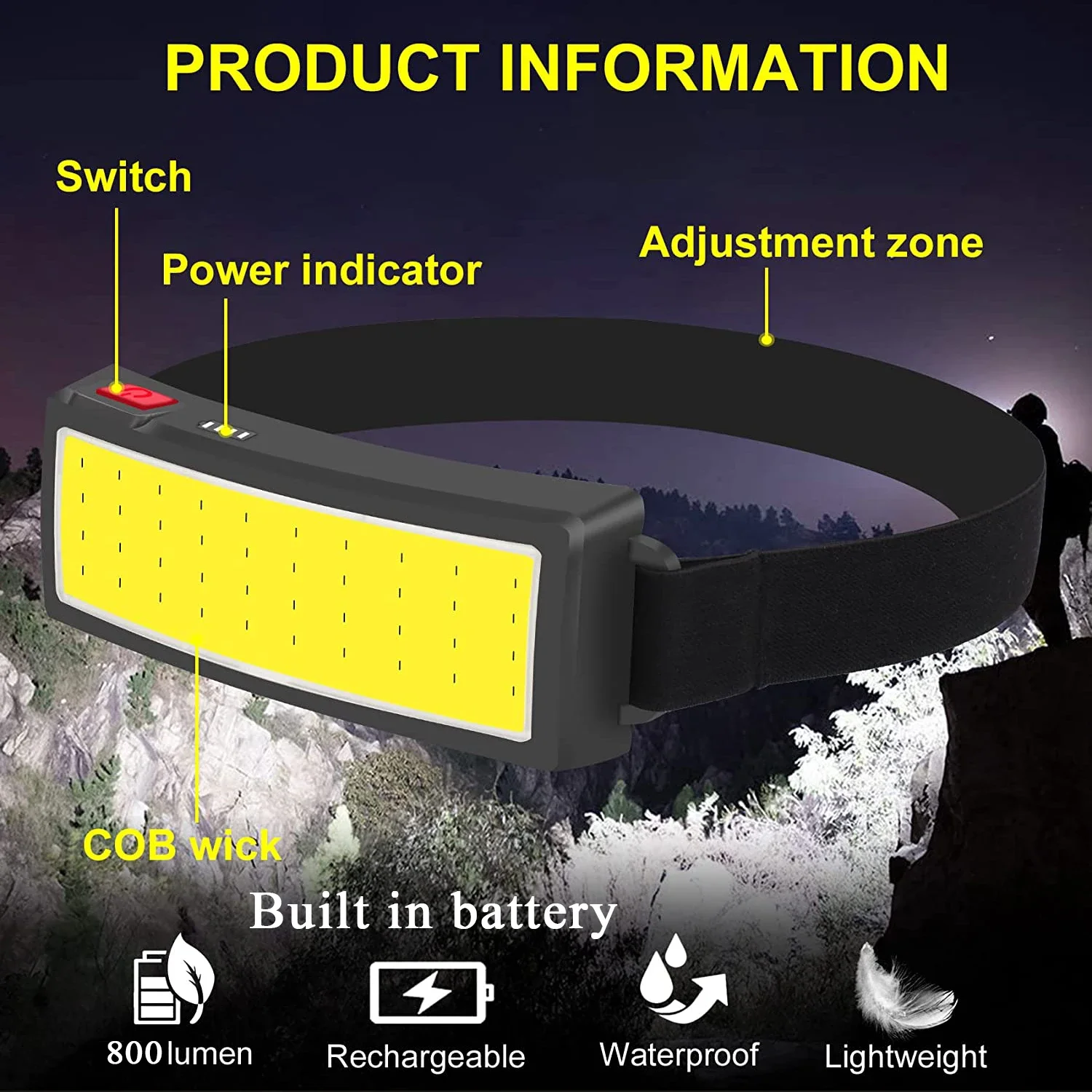 COB Portable LED Headlights Ou - Outdoor Usb Power Bank のレビューと価格