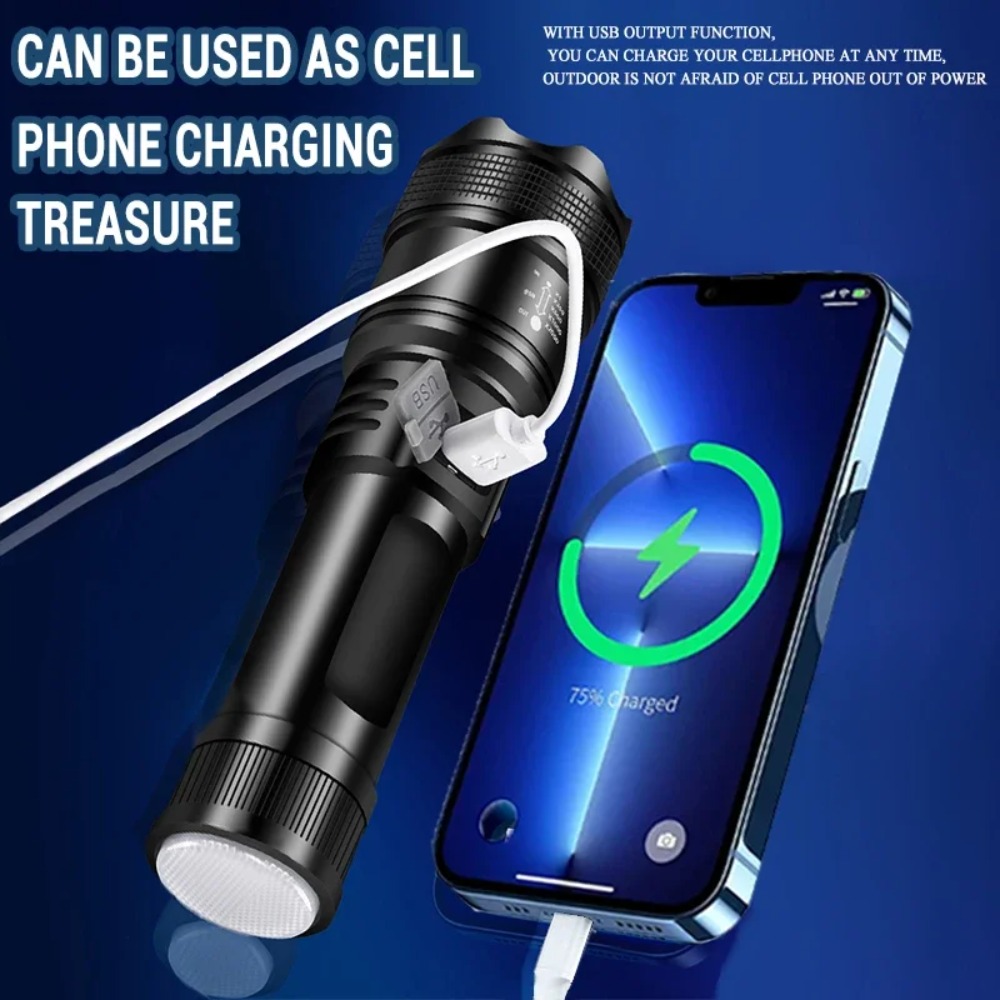 Powerful LED Flashlight USB Re - Outdoor Power Usb のレビューと価格