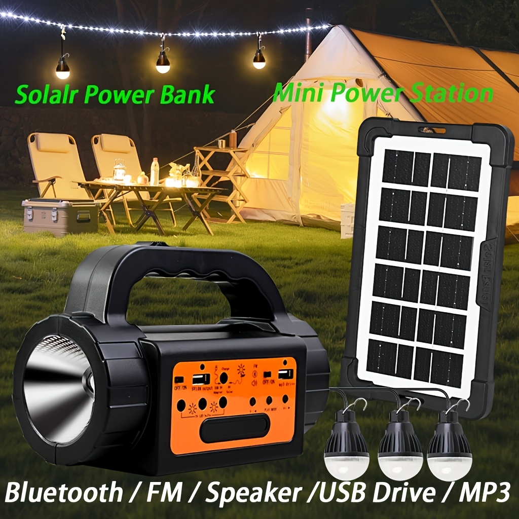 Solar Rechargeable Camping Lig - Outdoor Usb Power Bank のレビューと価格