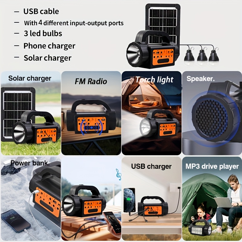 Solar Rechargeable Camping Lig - Outdoor Usb Power Bank のレビューと価格