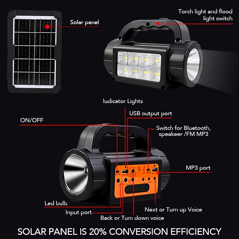 Solar Rechargeable Camping Lig - Outdoor Usb Power Bank のレビューと価格