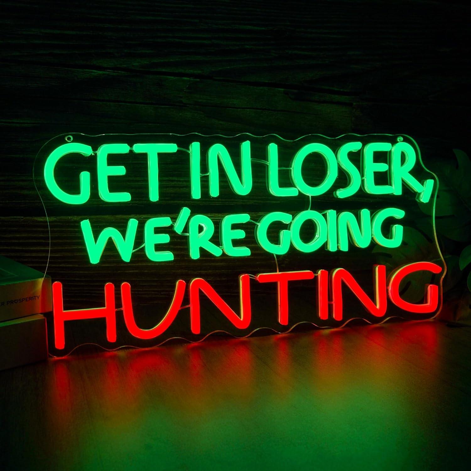 Funny Hunting Neon Sign LED Li - Outdoor Power Usb のレビューと価格