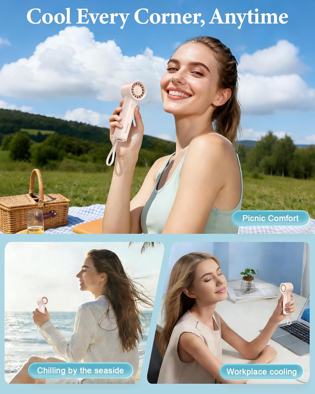 Portable Handheld Fan with Pow - Outdoor Usb Power Bank のレビューと価格