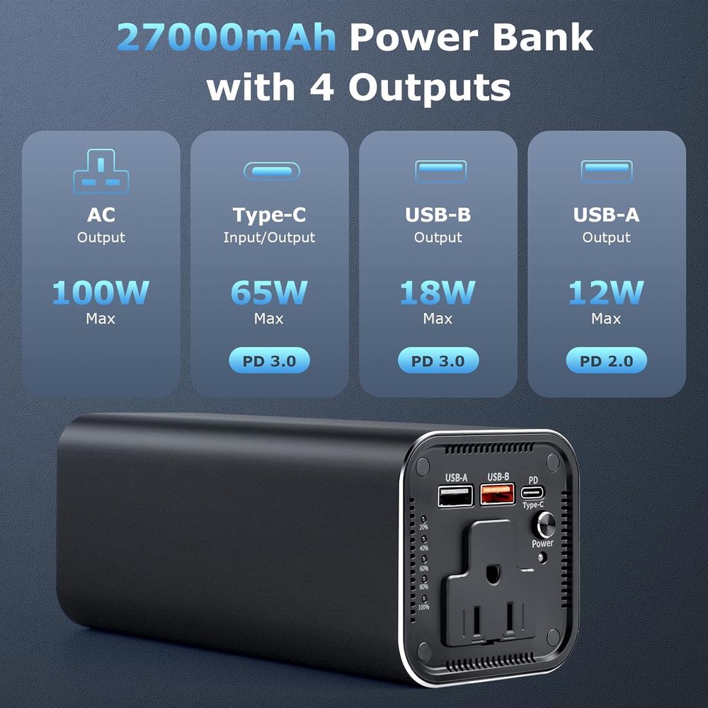 100W AC Outlet Power Bank, 98W - Outdoor Power Bank With Ac Outlet のレビューと価格