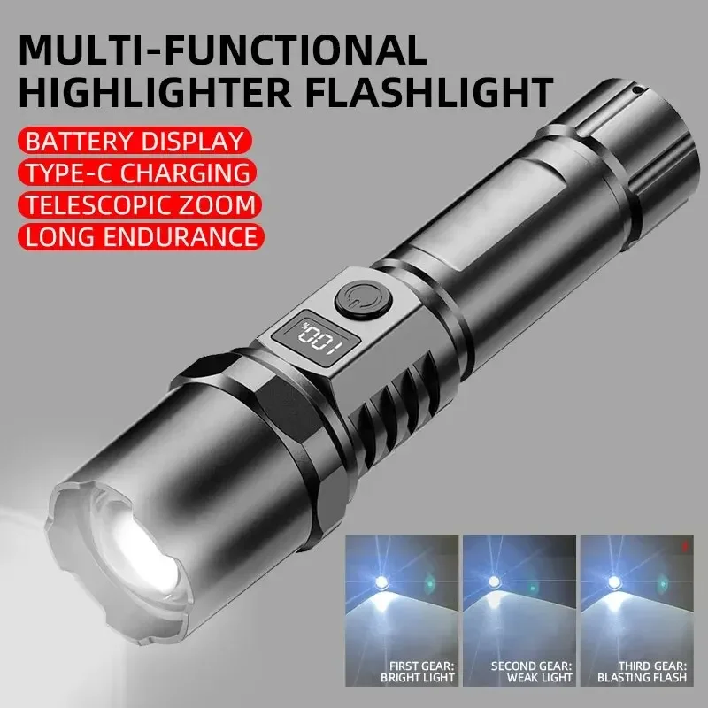 High Power XHP100 Led Flashlig - Outdoor Power Usb のレビューと価格