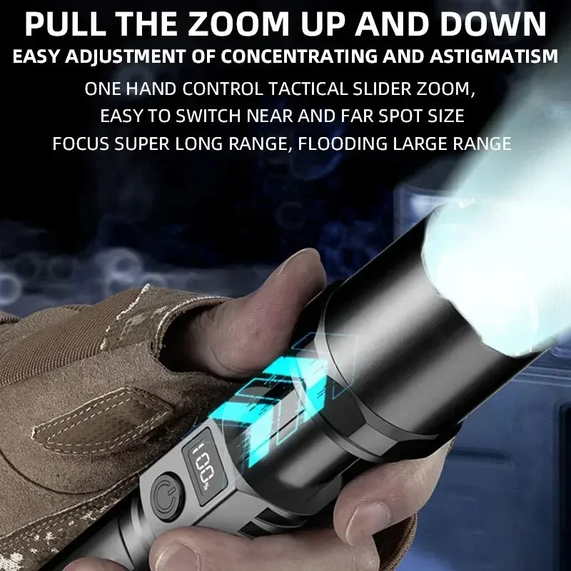 High Power XHP100 Led Flashlig - Outdoor Power Usb のレビューと価格